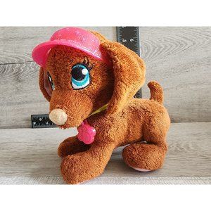 Barbie Electronic Stylin' Pups Collectibles Brown Dog Pink Visor 2009 BE-034